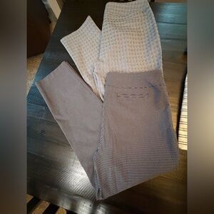 Two Hilary Radley Black and White Patterned Dress Pants